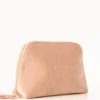 LA TROUSSE DEMI-LUNE EN VELOURS ROSE